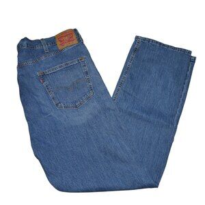 Levis 505 Regular Fit Jeans Men's Size 44x34 Straight Leg Blue Stonewashed Denim